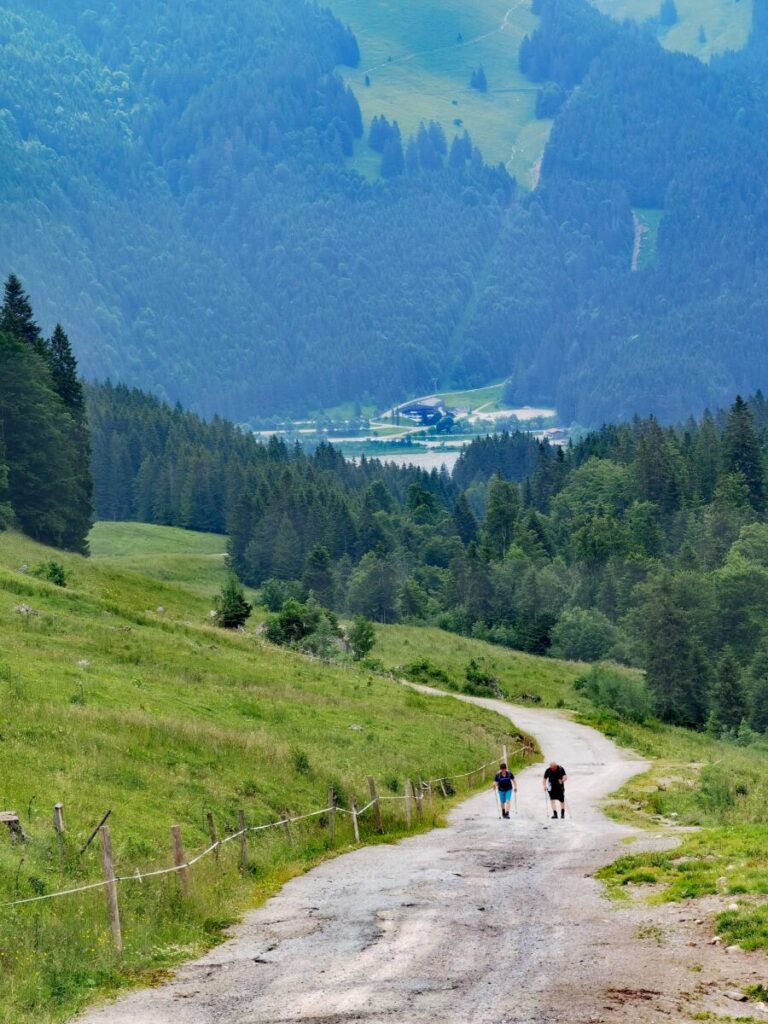 Die Bodenschneid Wanderung in Richtung Untere Firstalm