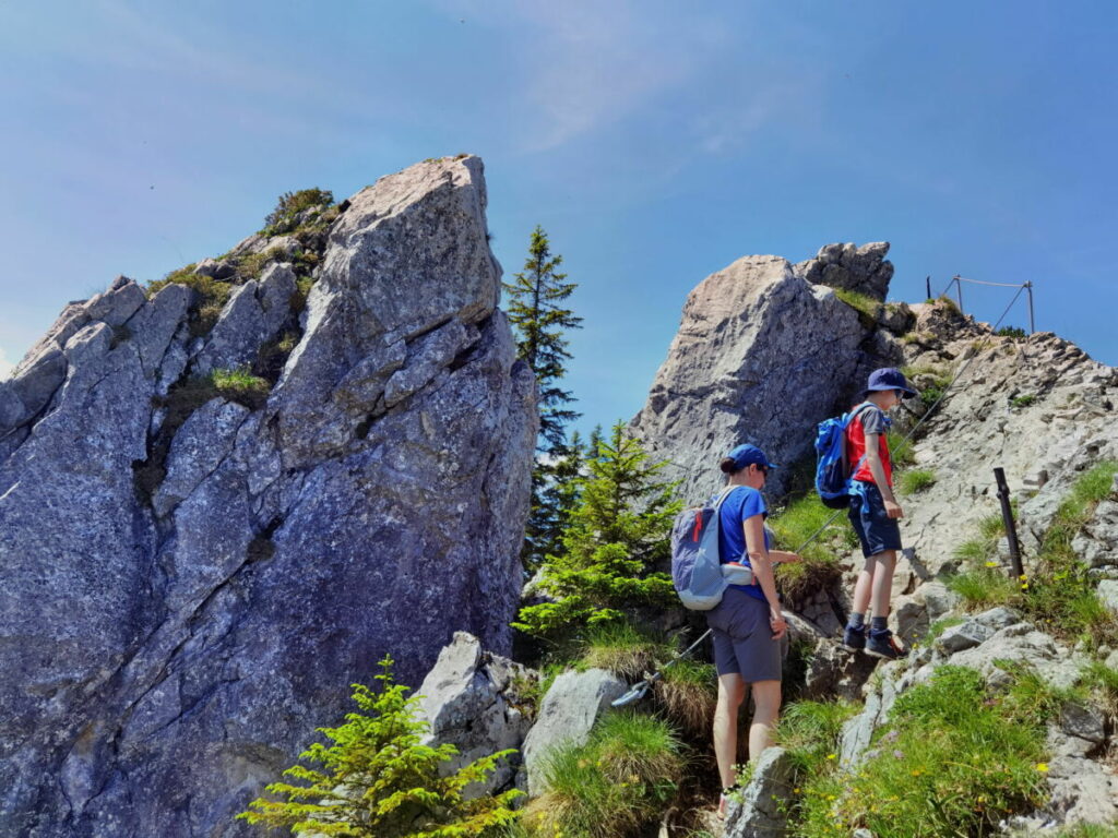 Trittsicherheit gehört auf dem Grat der Brecherspitze dazu